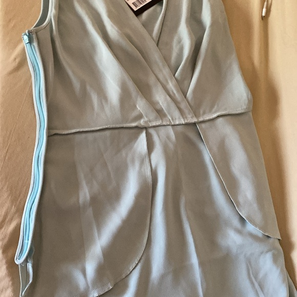 The KOOPLES V-Neck  Wrap  Work Dress With Pockets, pastel mint green - Picture 14 of 15